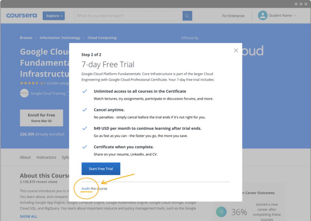 Coursera Screenshot - Choose a program - Step 2